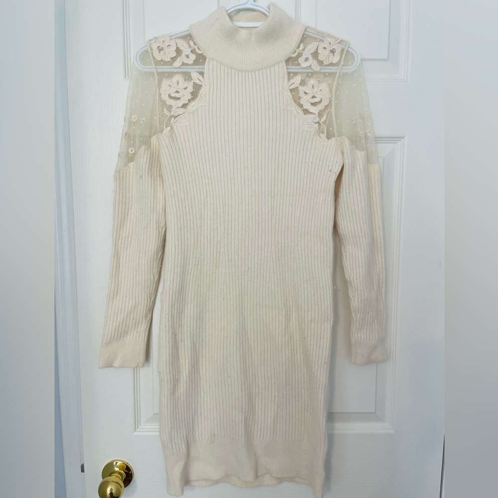 Snidel lace wool sweater dress